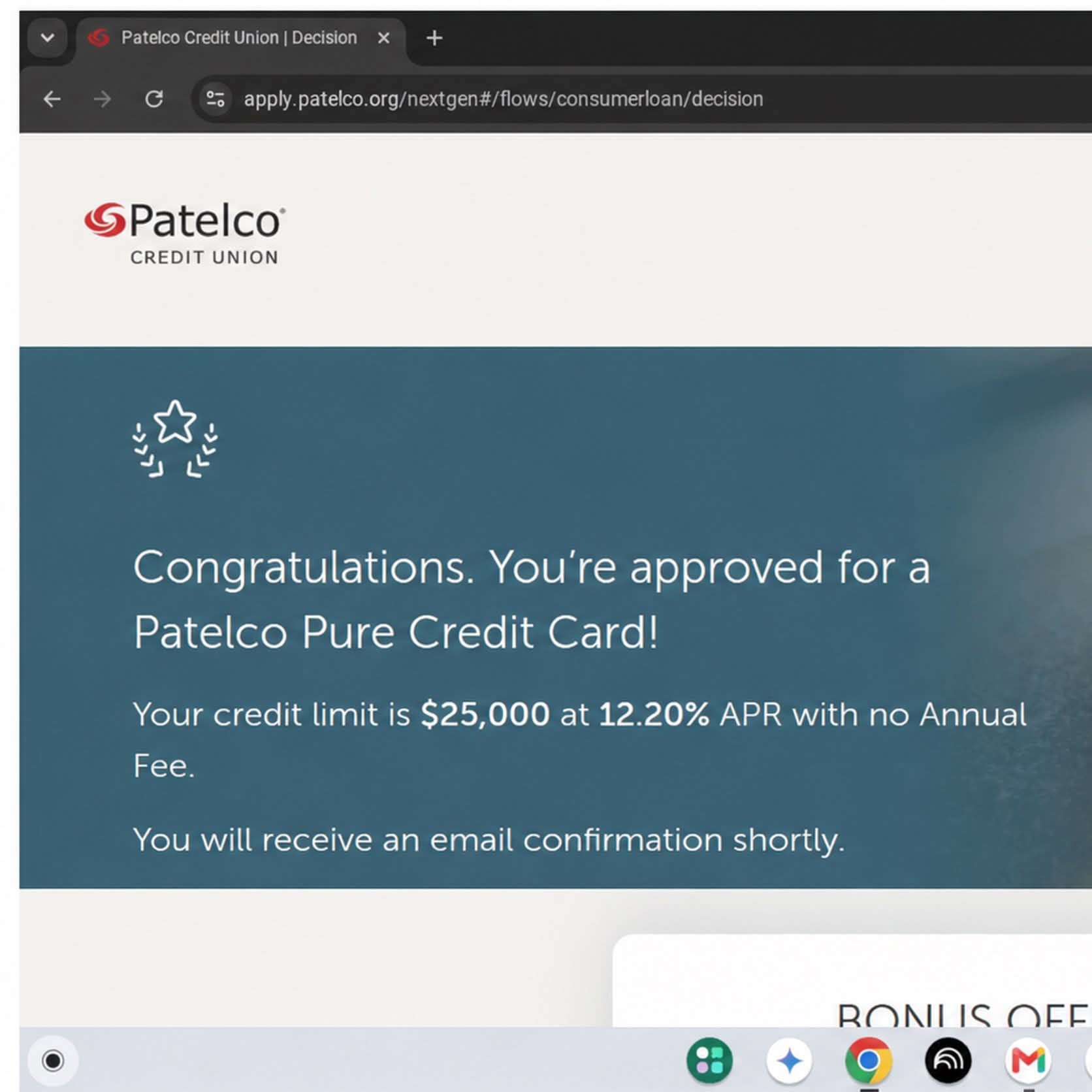 Client credit result