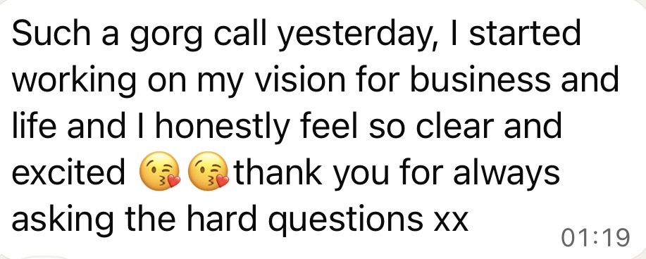 Client feedback screenshot — My Client, A