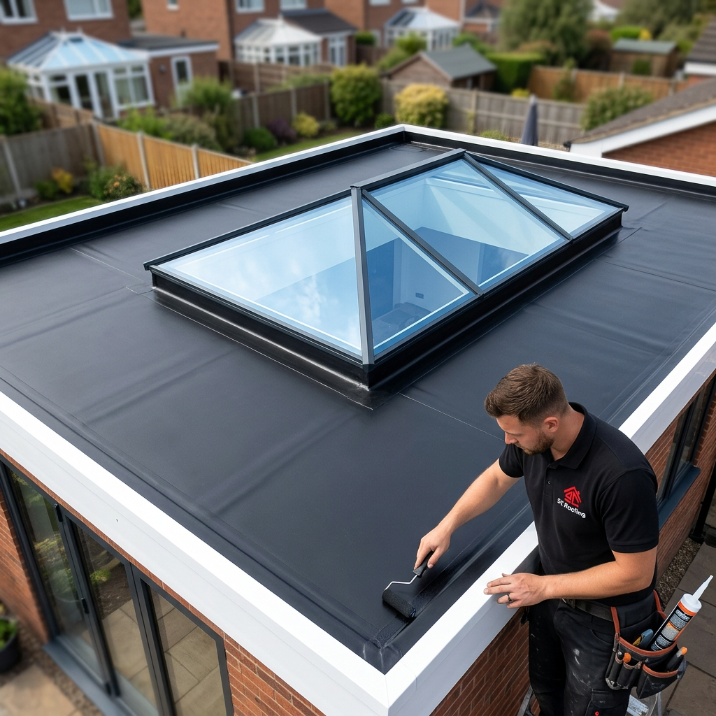 Flat roof EPDM installation