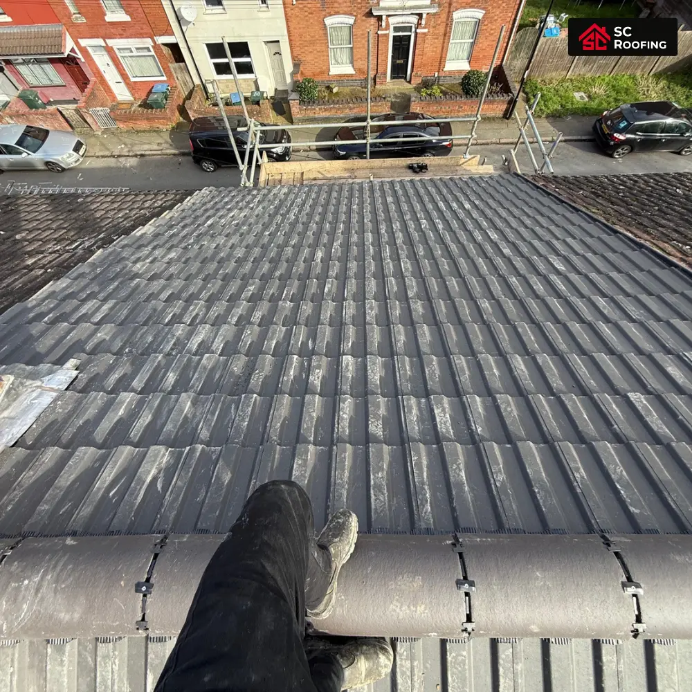 New tiled terrace roof detail