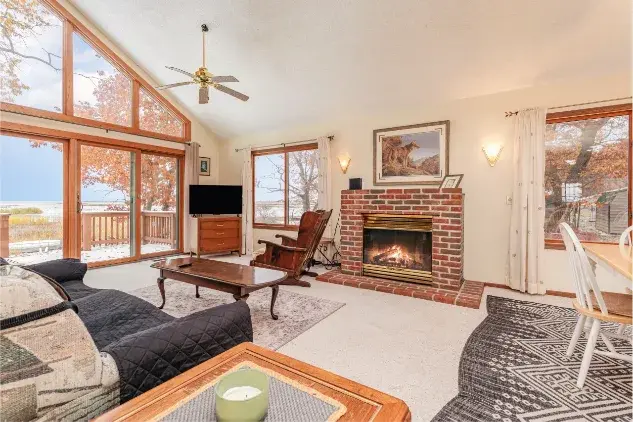 Warm living area on Lake Cozy Home Two