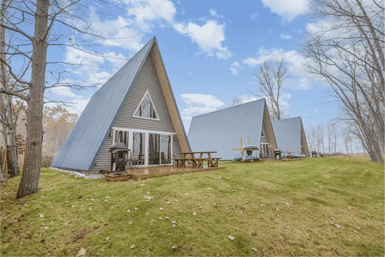Spacious A-frame cabins