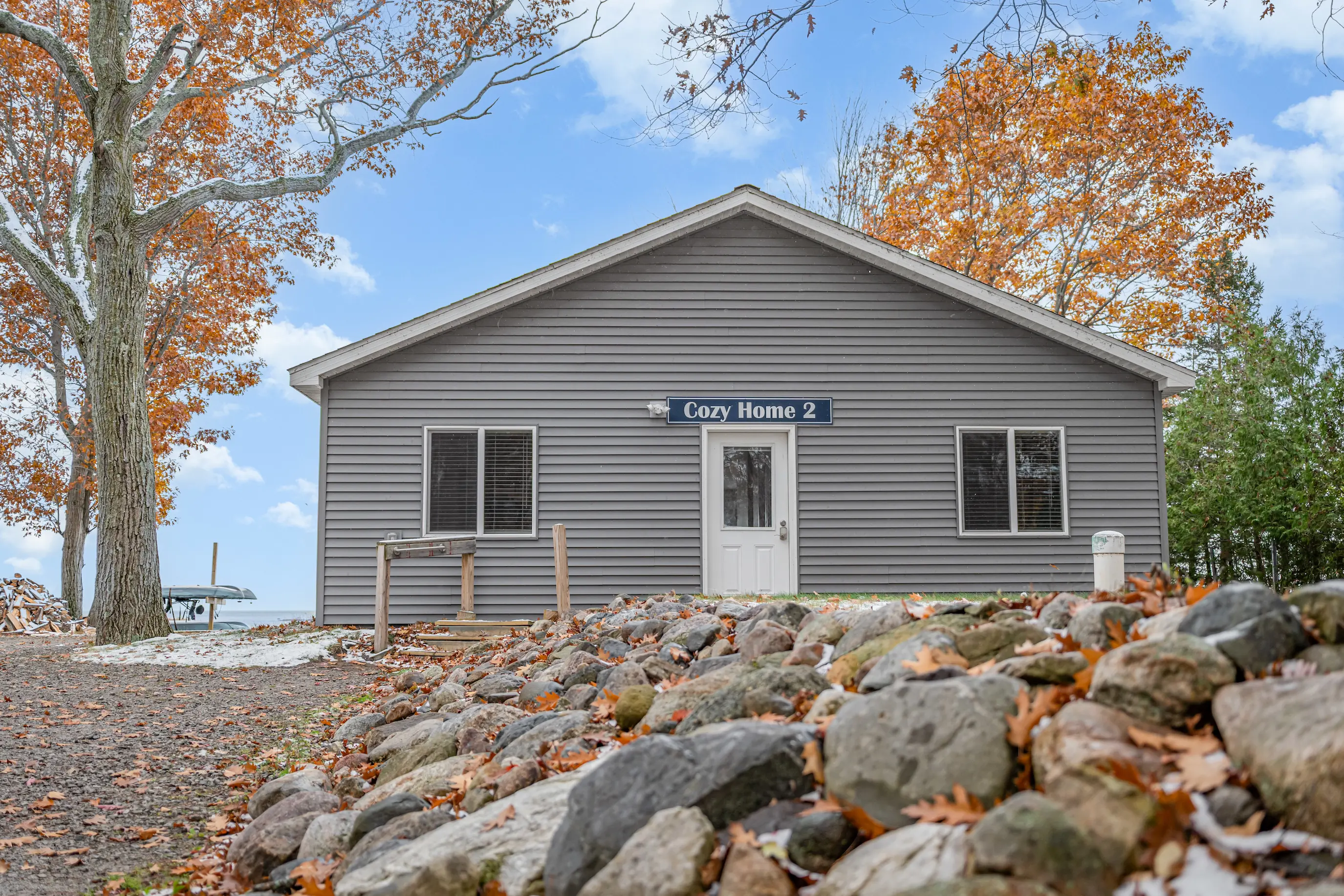 Welcoming front exterior view of Cozy Home II cabin
