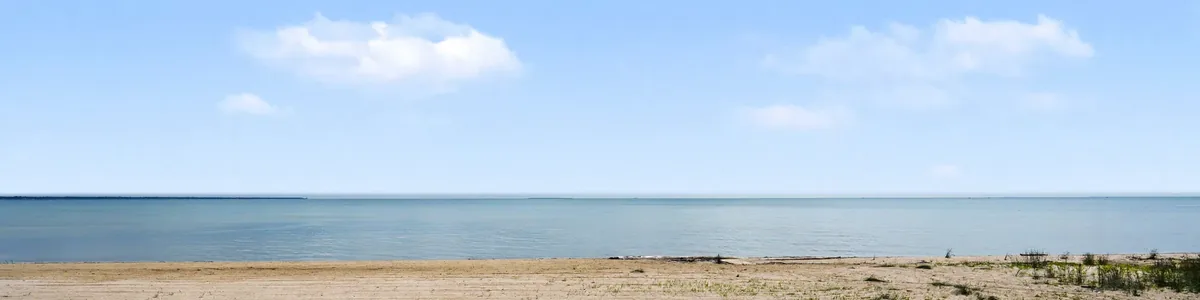 Sandy Lake Huron beach view at Granny's Cabin
