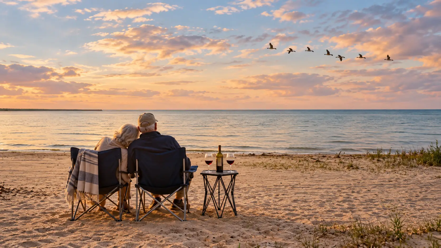 Granny's Cabin on Sandy Lake Huron with sandy beach and lakefront setting