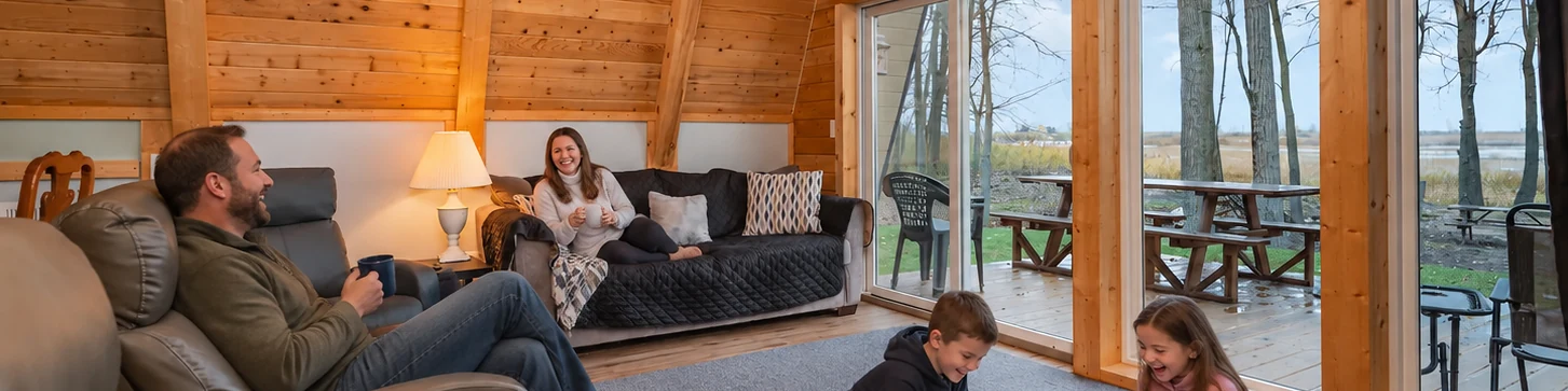 Nature's Nest Lakeside A-frame cabin on Lake Huron