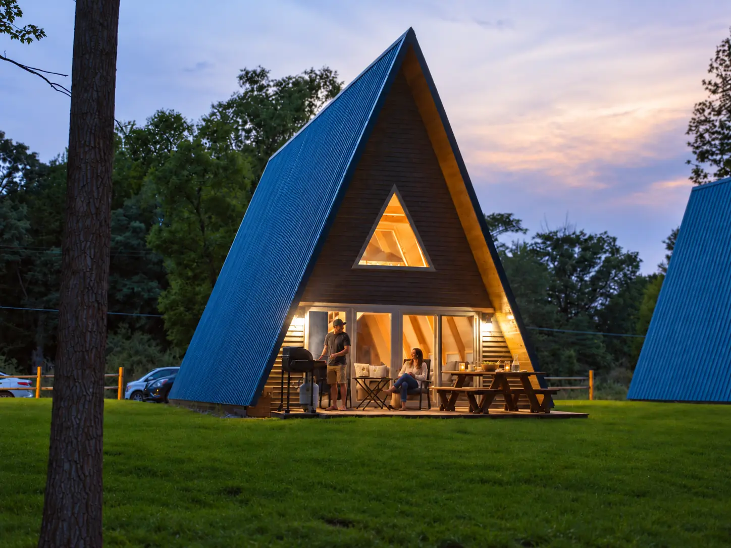 Nature's Nest Lakeside A-frame exterior