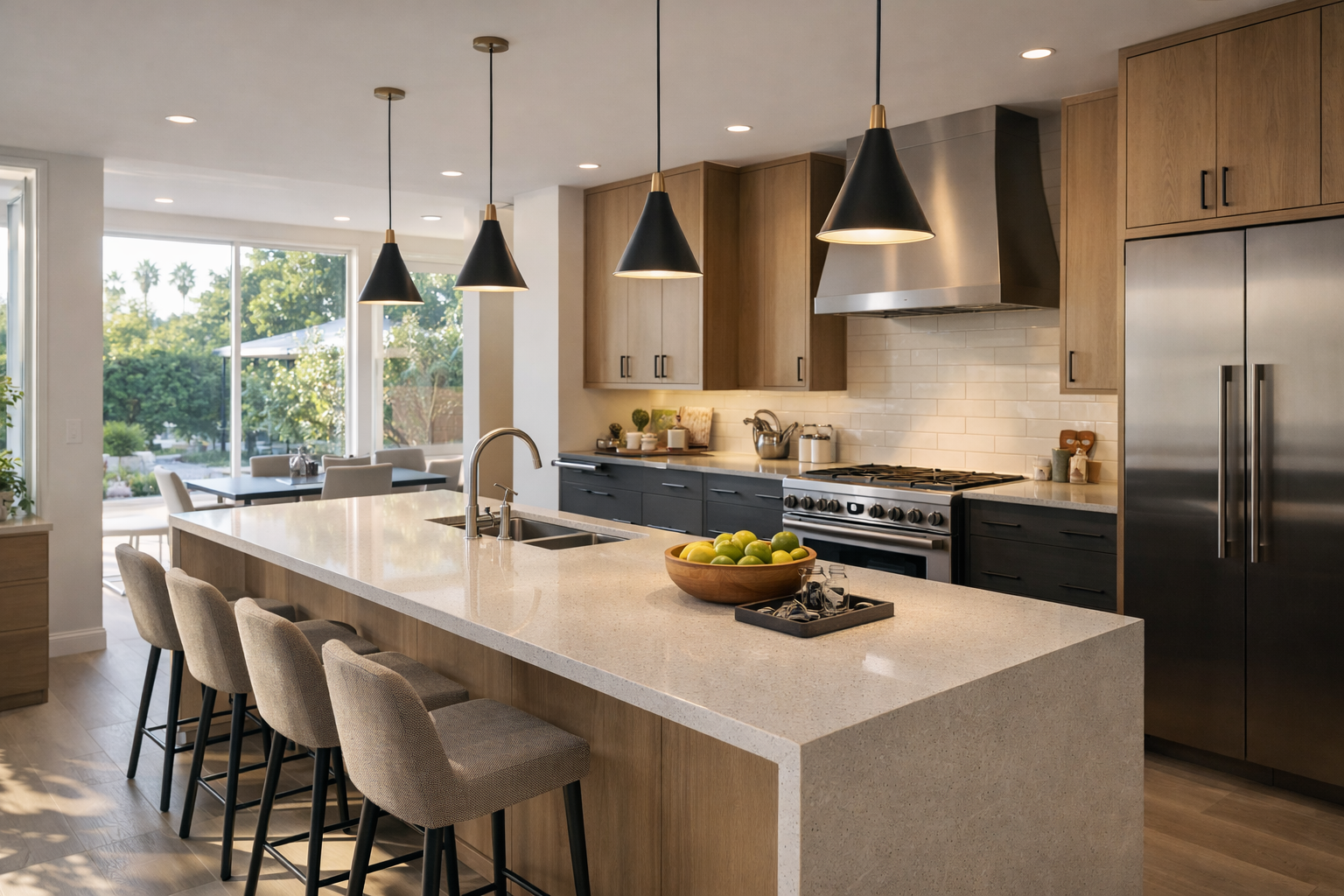 kitchen remodel value los angeles modern kitchen with quartz island and custom cabinets