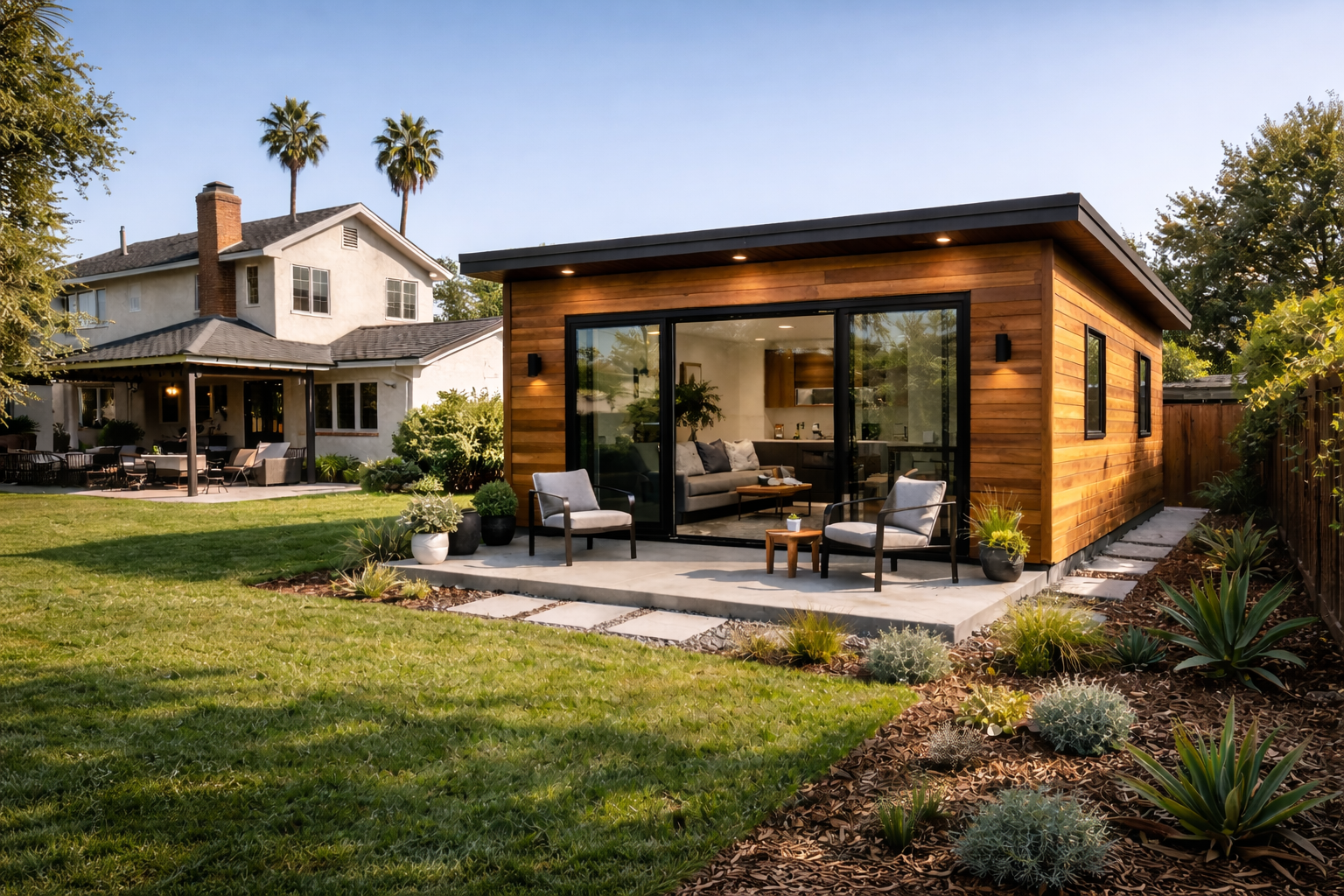 adu size limit los angeles backyard accessory dwelling unit showing spacious modern design