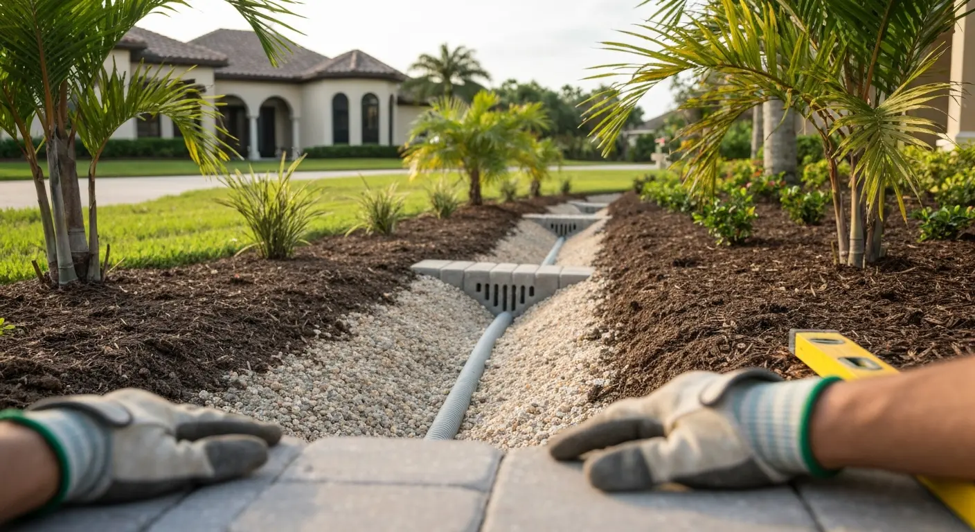 Drainage system in landscape design