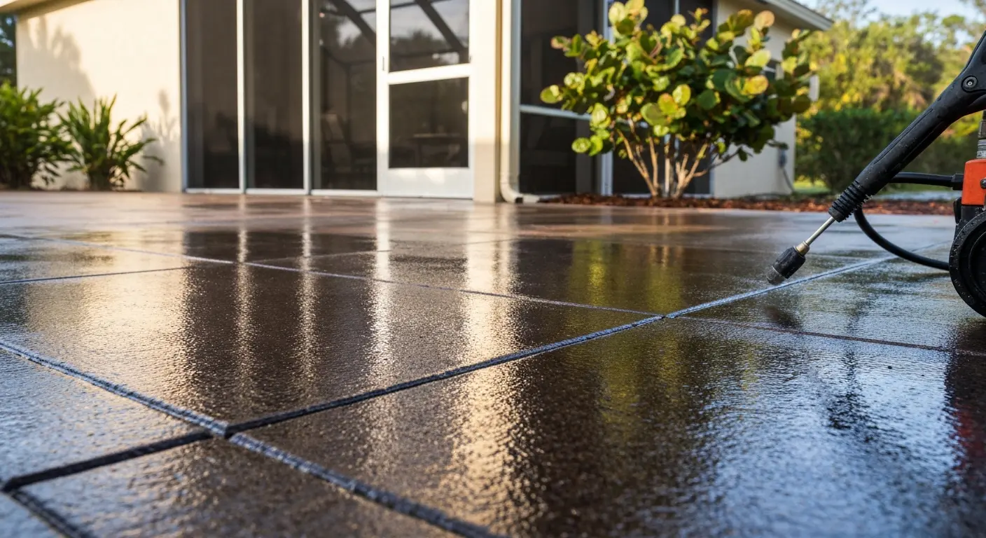 Patio pressure washing