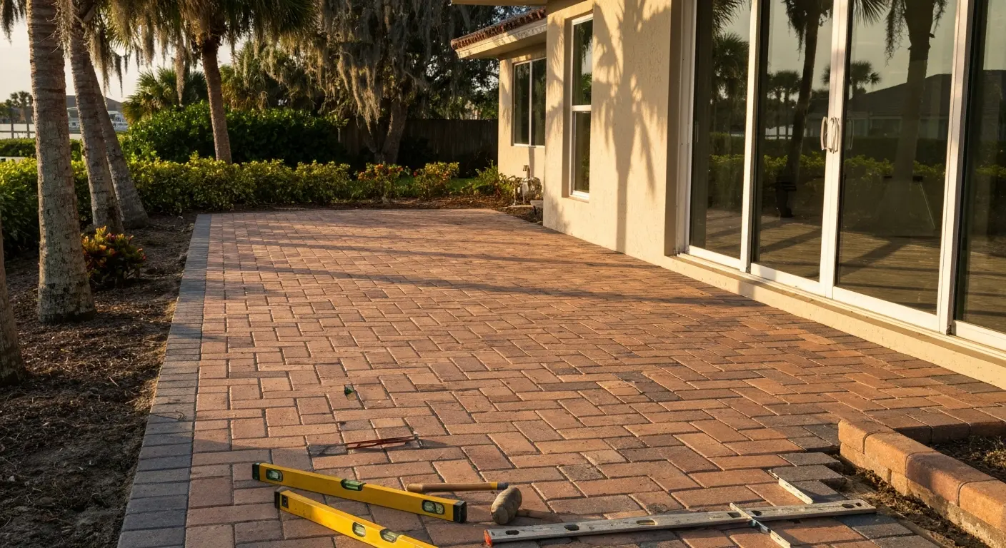 Paver patio installation
