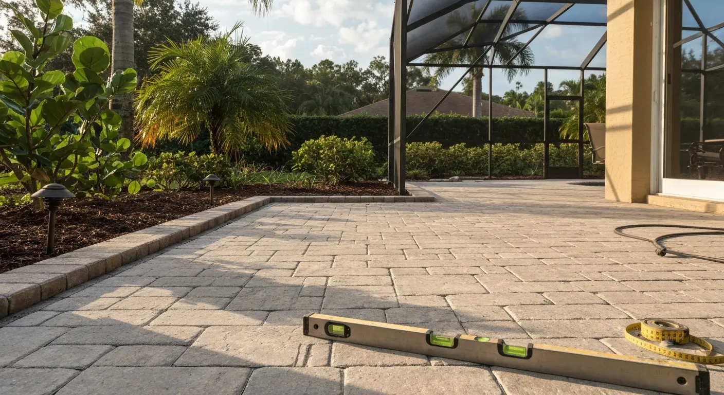 Outdoor patio and hardscape installation
