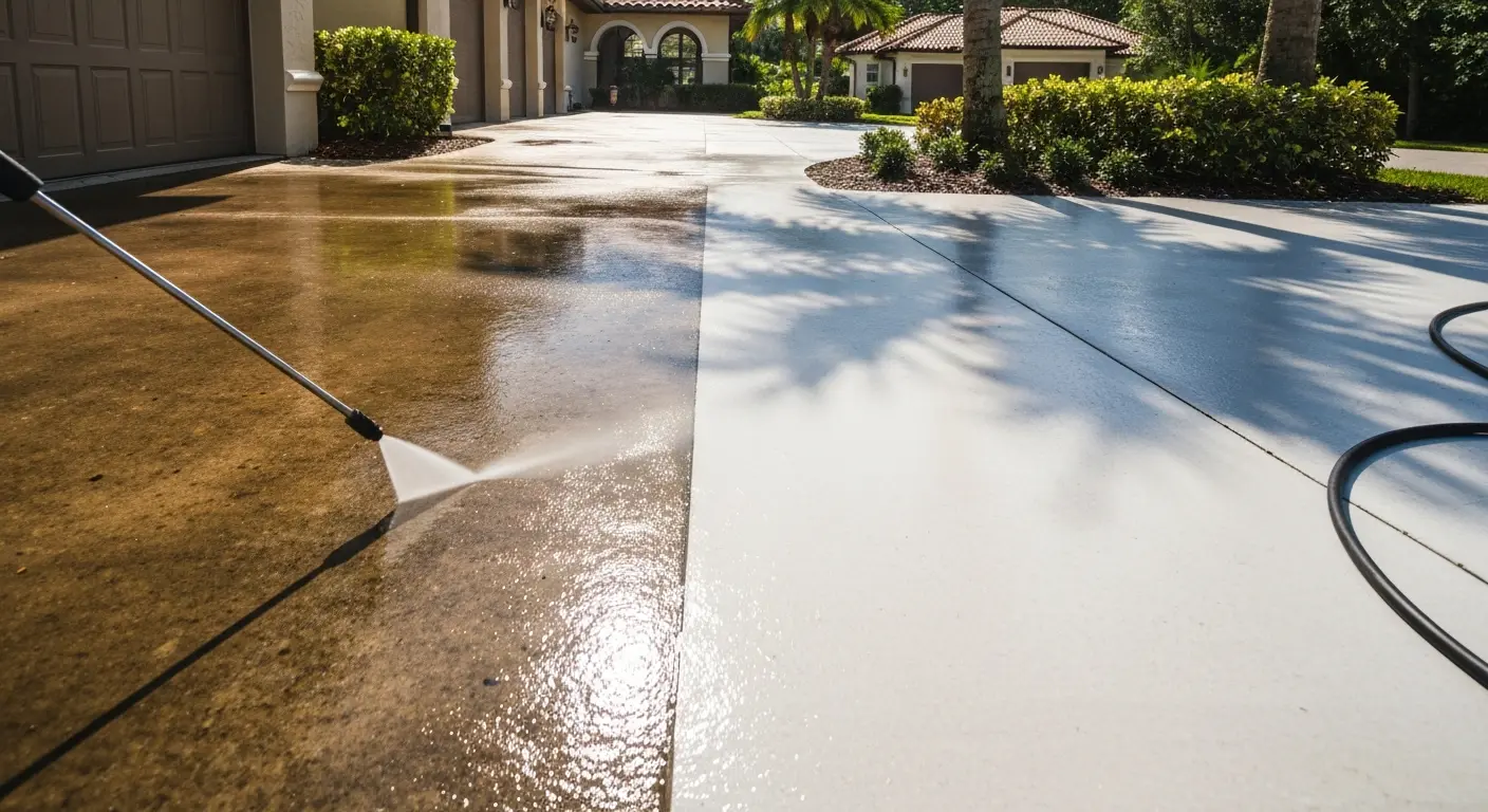 Driveway pressure washing service
