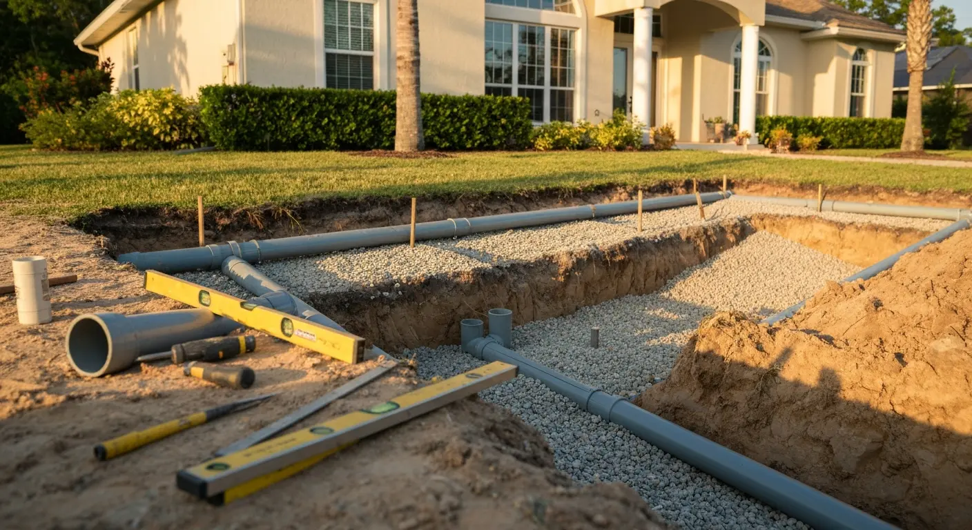 Drainage system installation for stormwater management