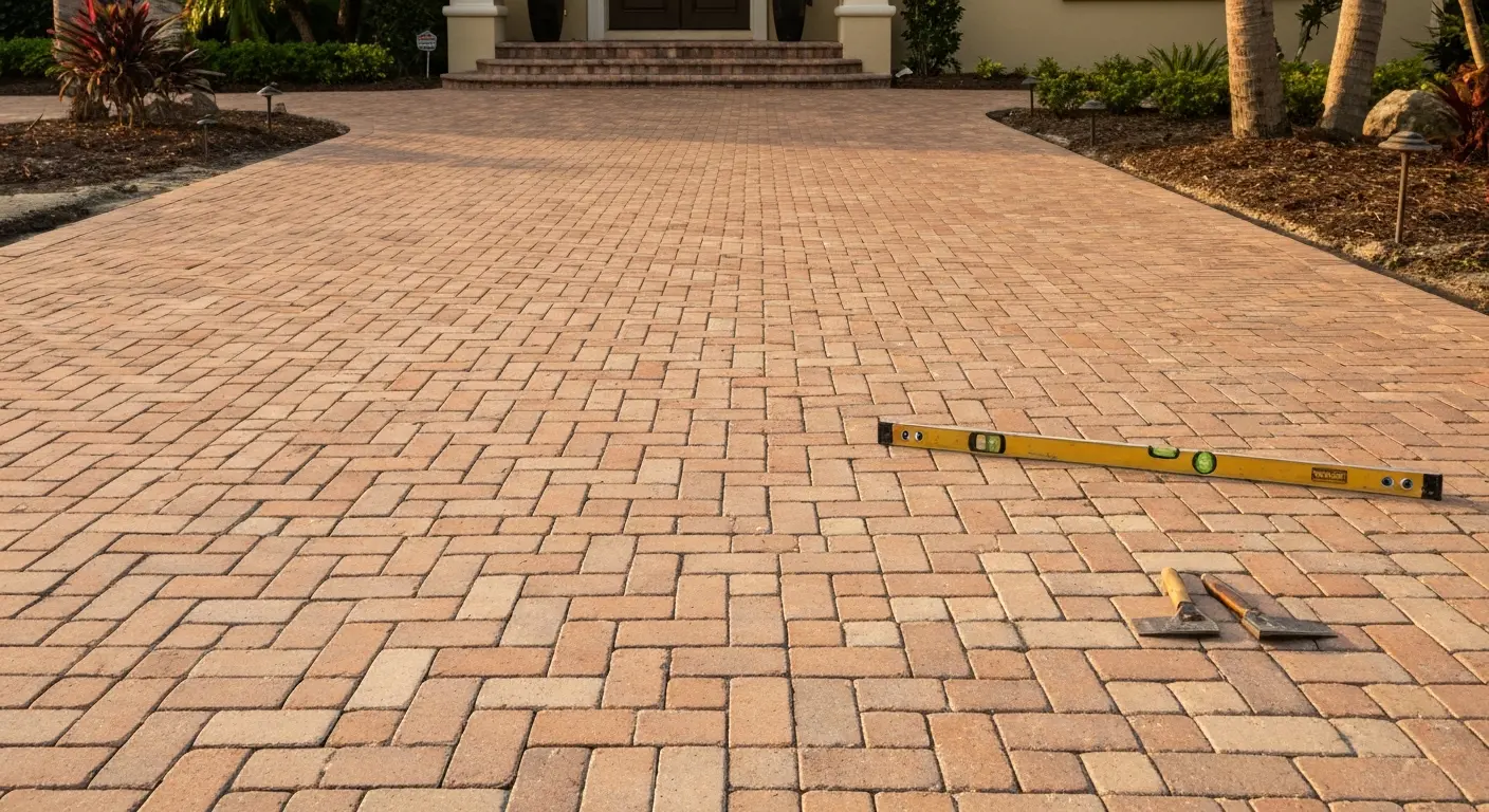 Paver driveway installation