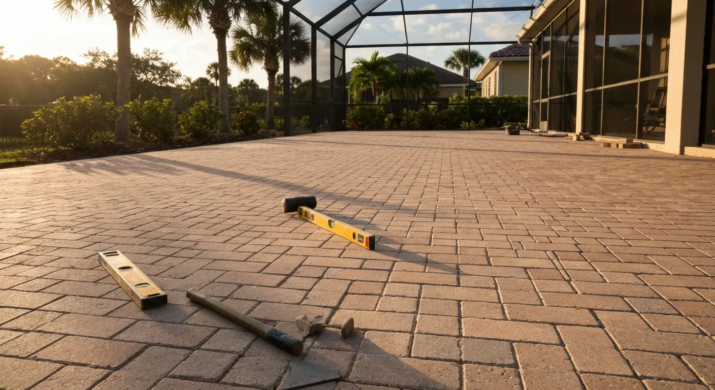 Paver patio installation