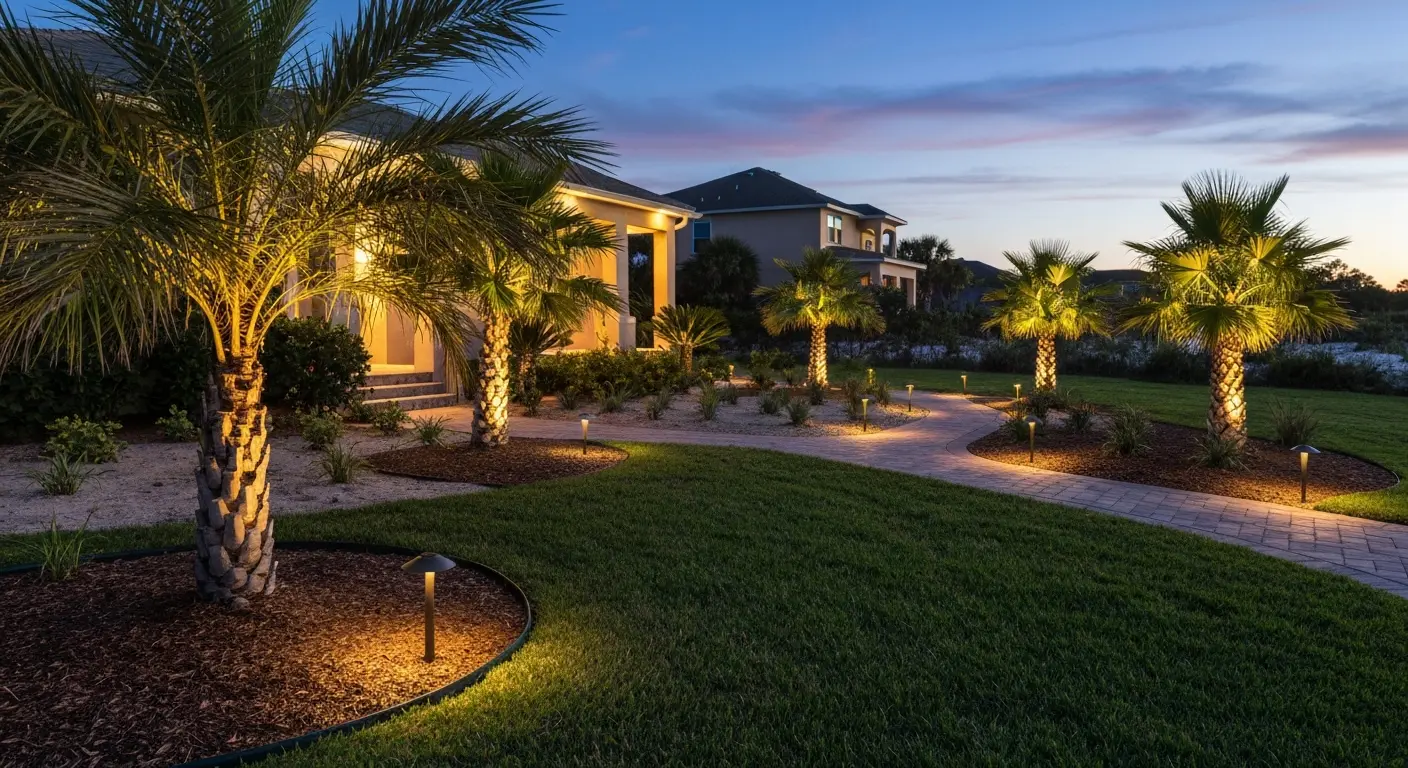 Outdoor lighting in landscape