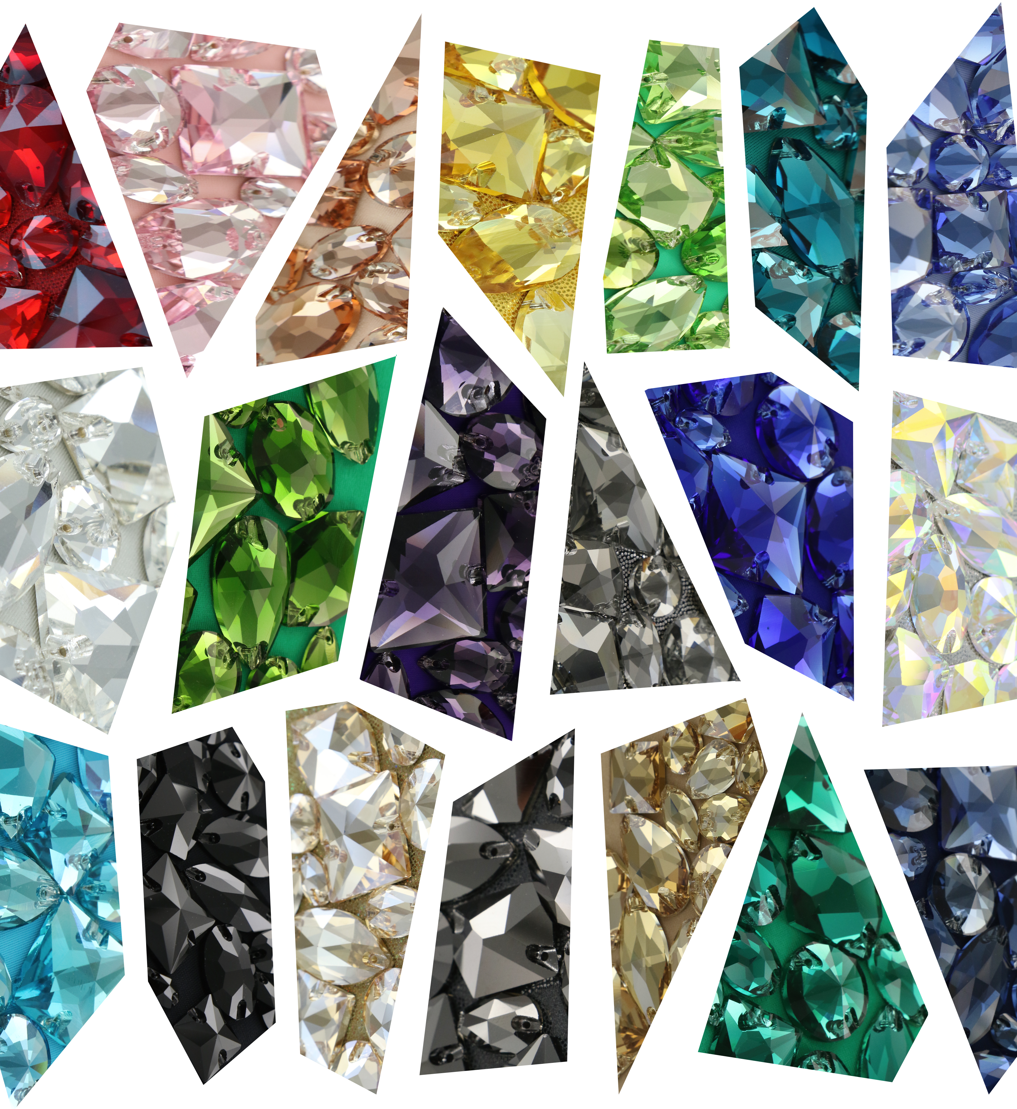 Lumié sew-on crystals 20 colour range