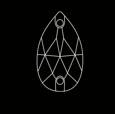 Pear sew-on crystal