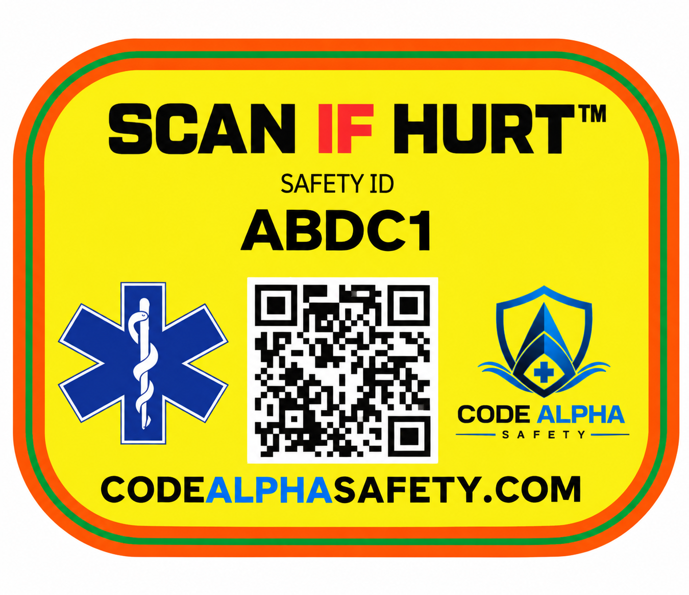 Code Alpha Safety and Scan If Hurt Safety ID