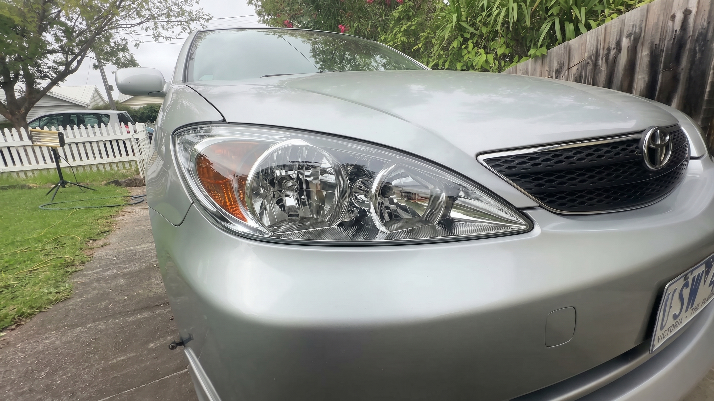 Clear headlight after restoration