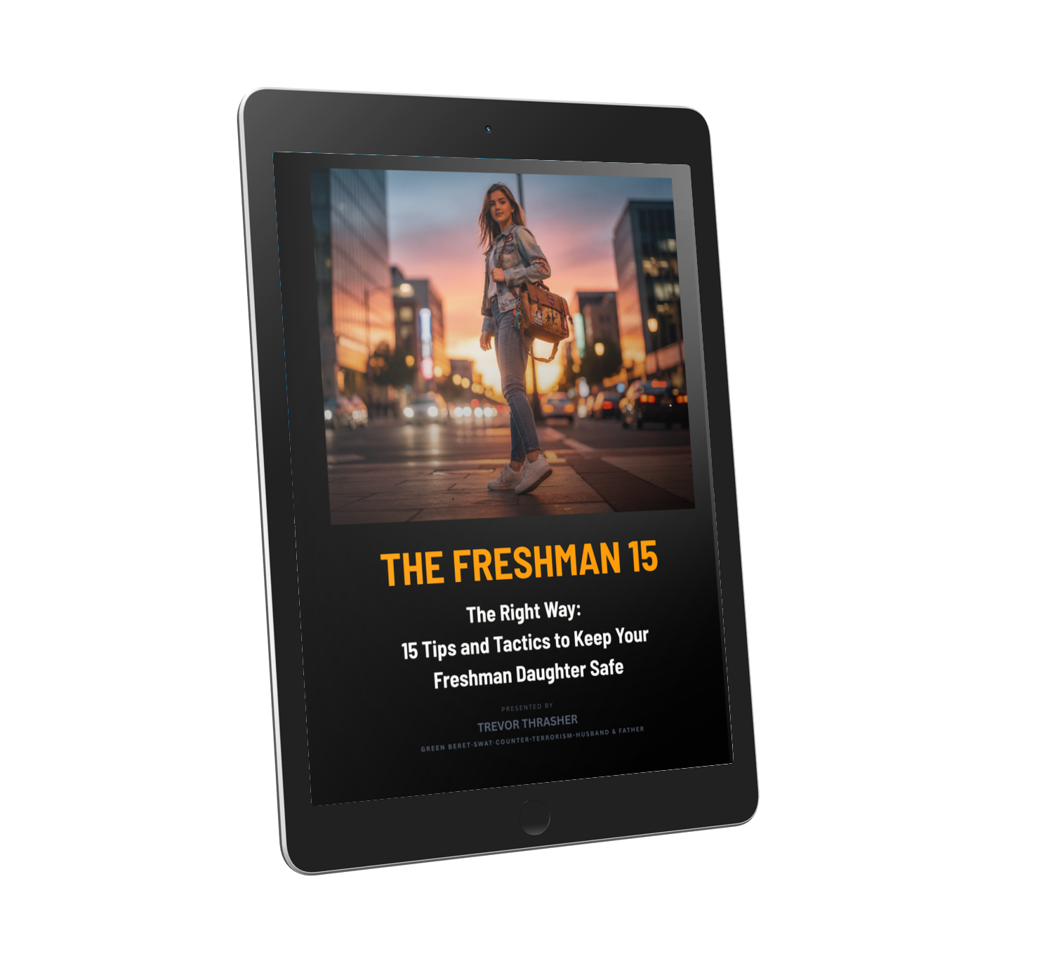 The Freshman 15 guide on tablet and phone