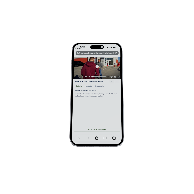 A lesson open on a phone