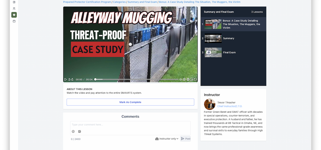 A real-world incident case study inside the course