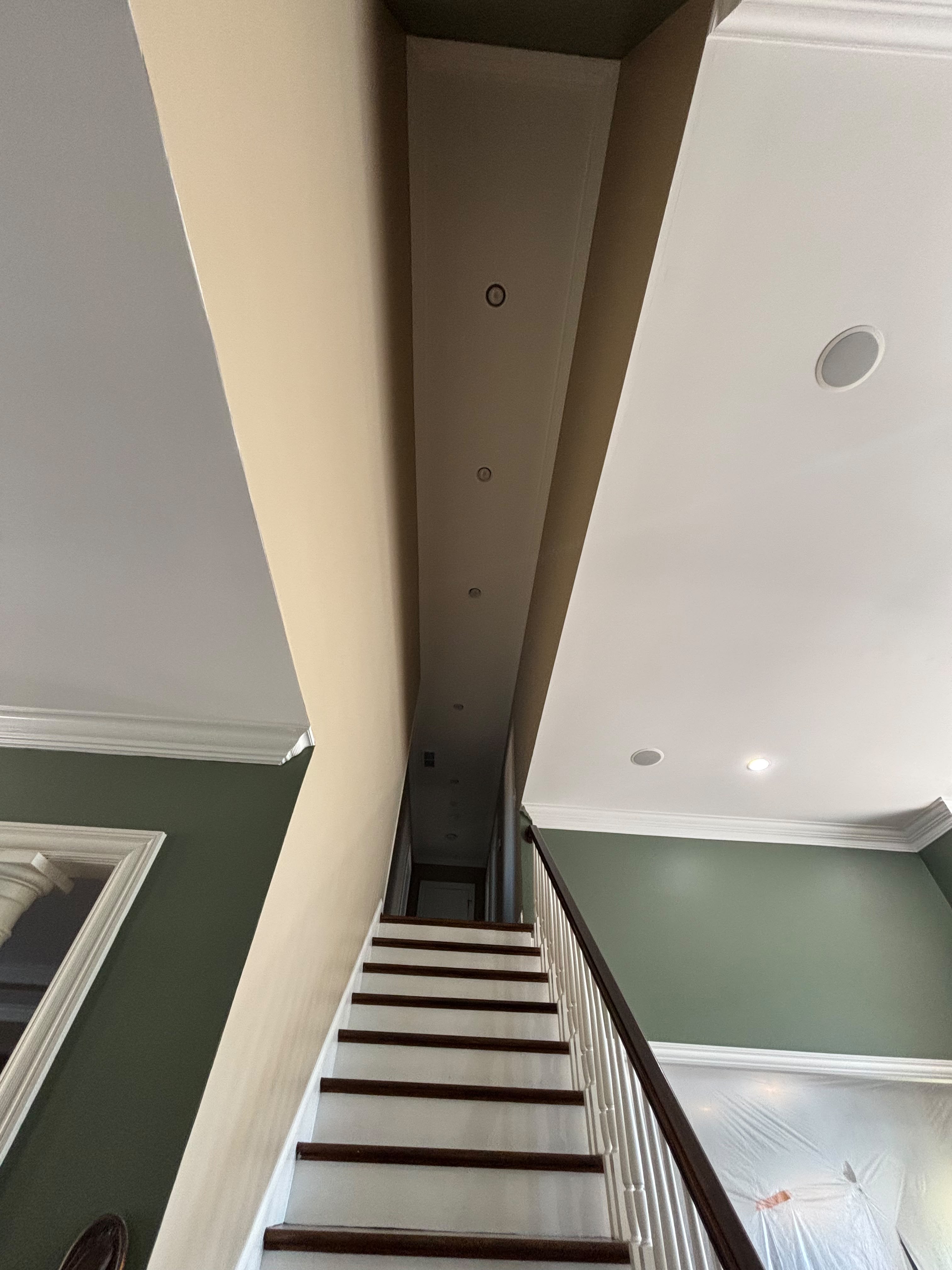 Finished painted ceiling and trim with clean lines in a Louisville KY home by ECH Professional Painting