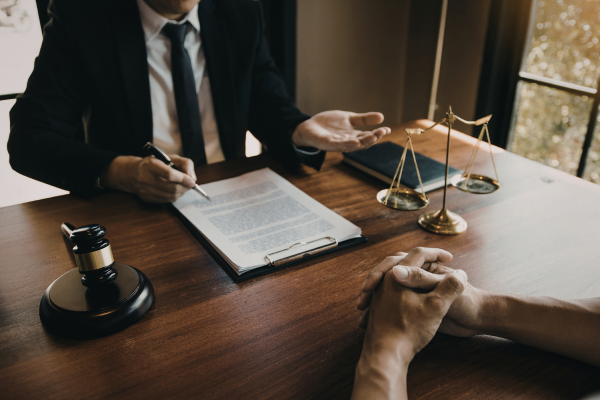 Client consulting a lawyer about family law concerns