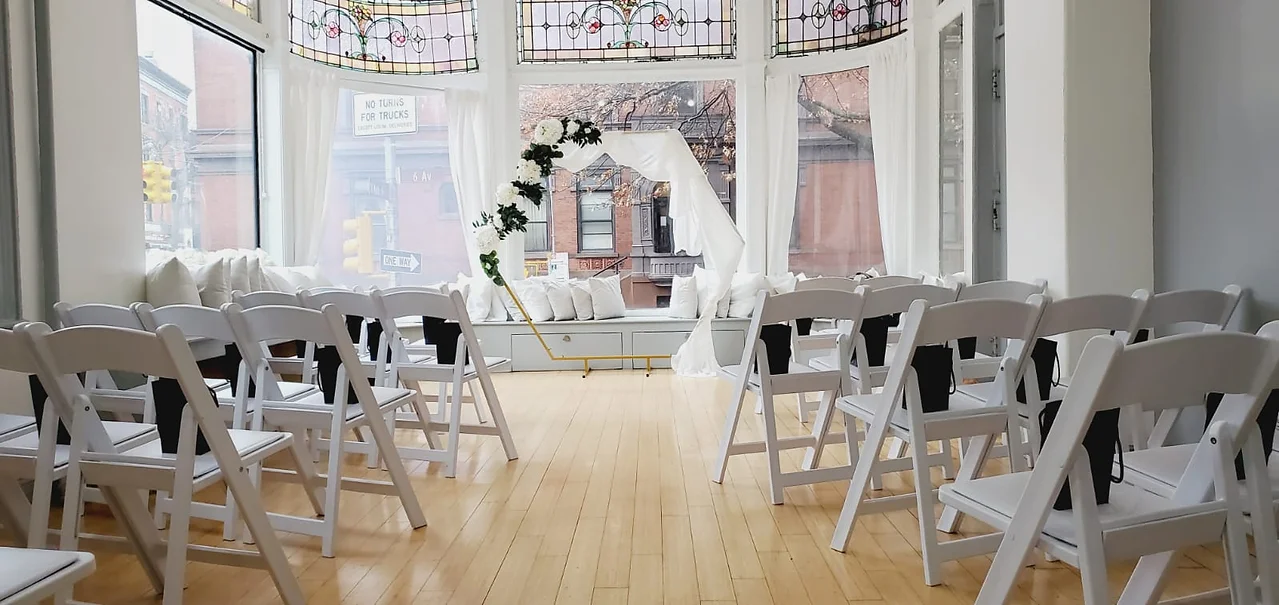 Front door and bay window seating