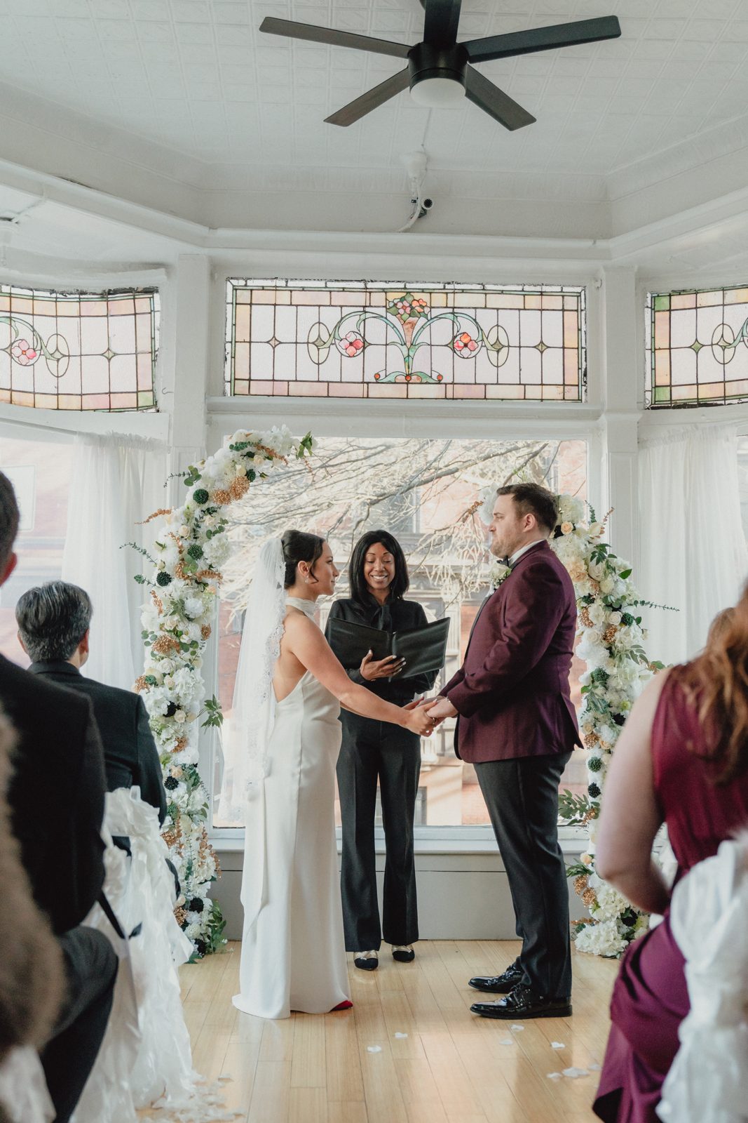 Couple celebrating with their closest guests at Atrium82