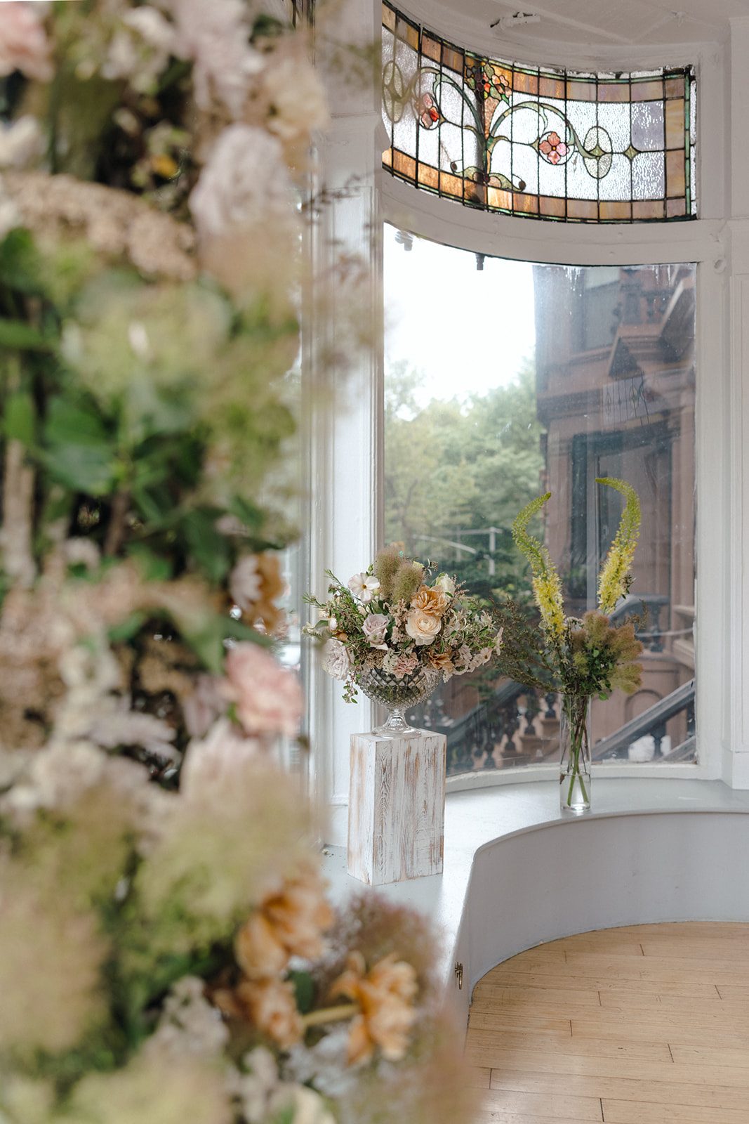 Intimate wedding portraits near the historic Brooklyn brownstone