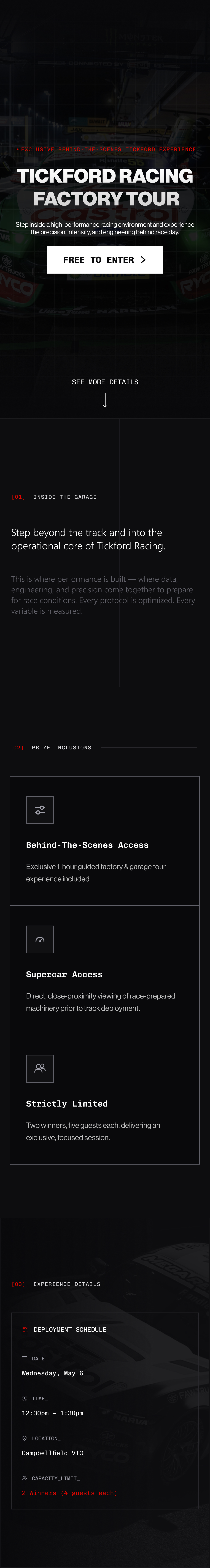 Tickford Racing Garage Tour