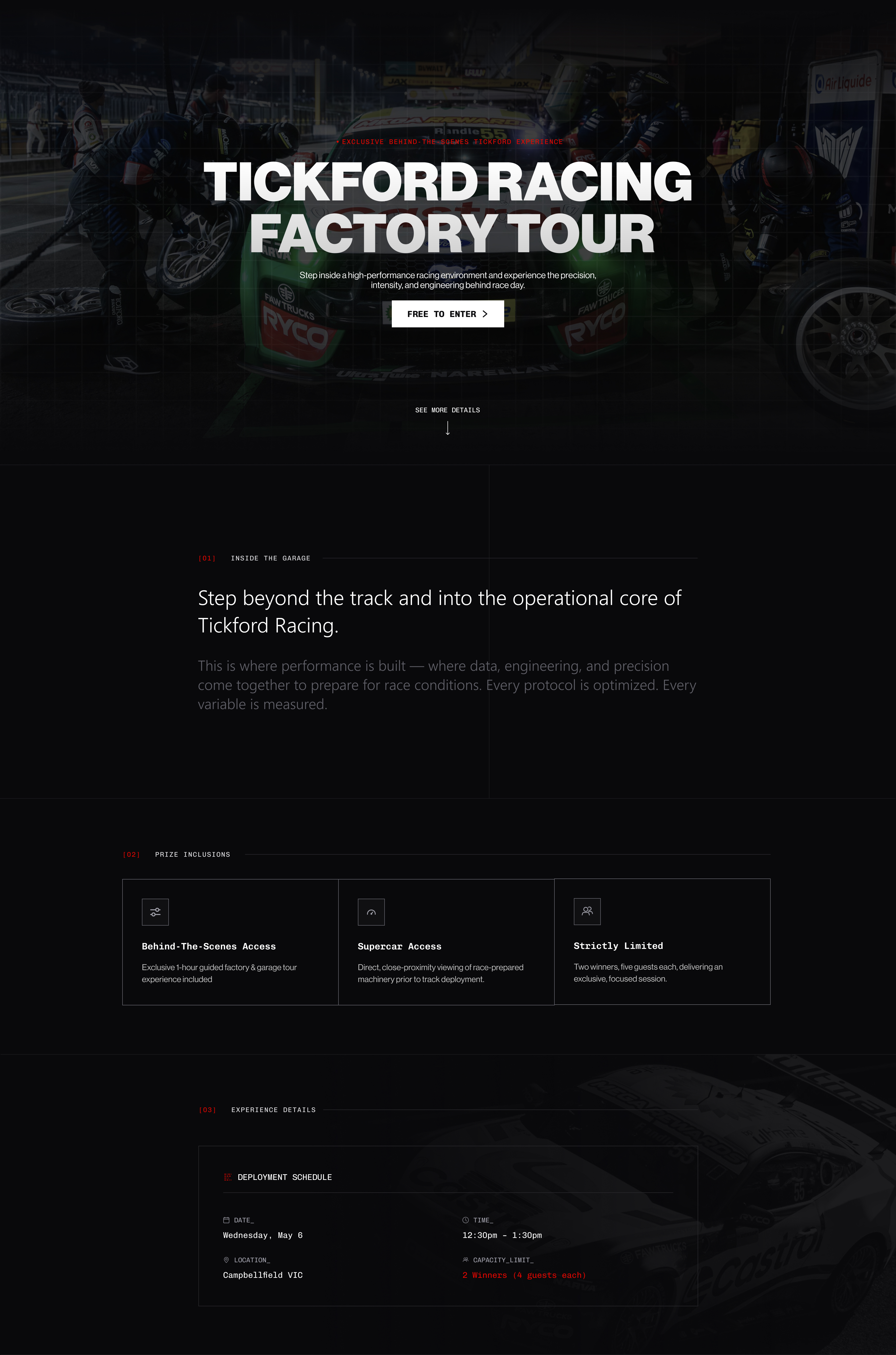 Tickford Racing Garage Tour