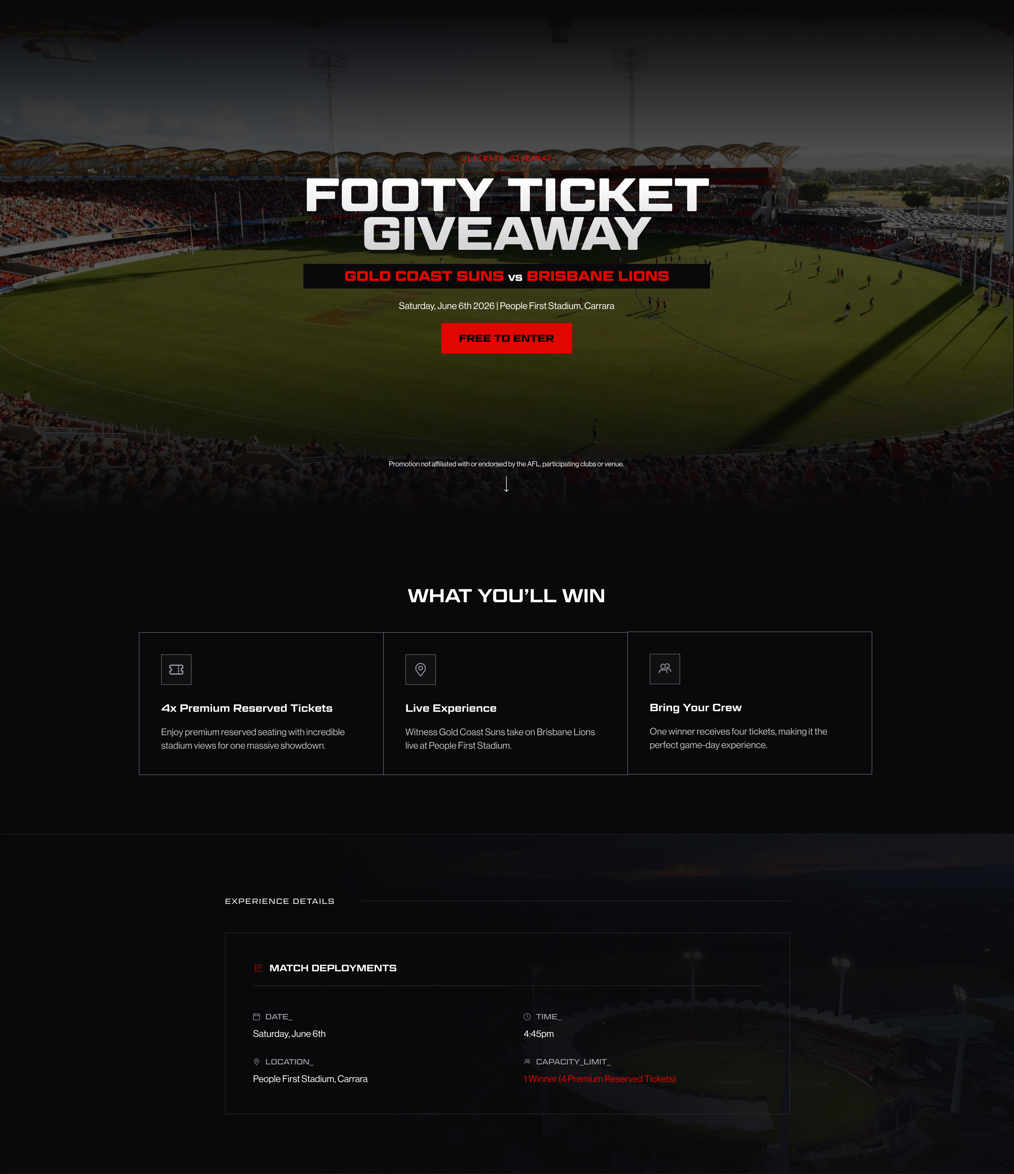 Footy Ticket Giveaway