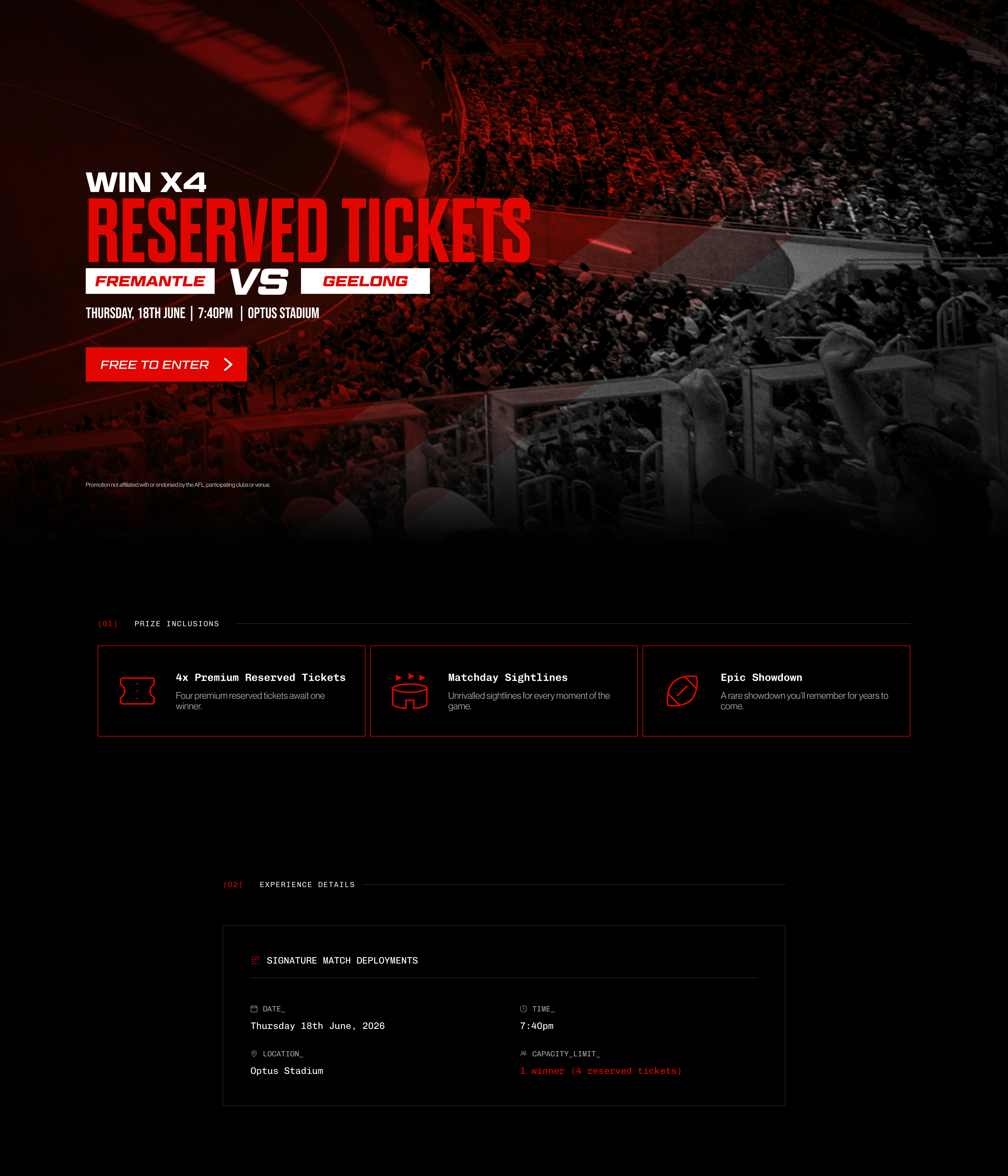 Footy Ticket Giveaway