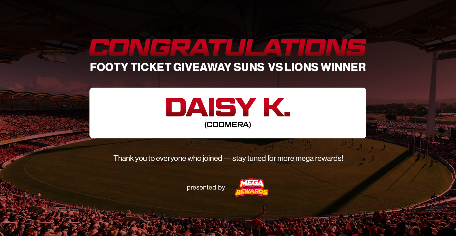 Footy Ticket Giveaway - Gold Coast Suns vs Brisbane Lions