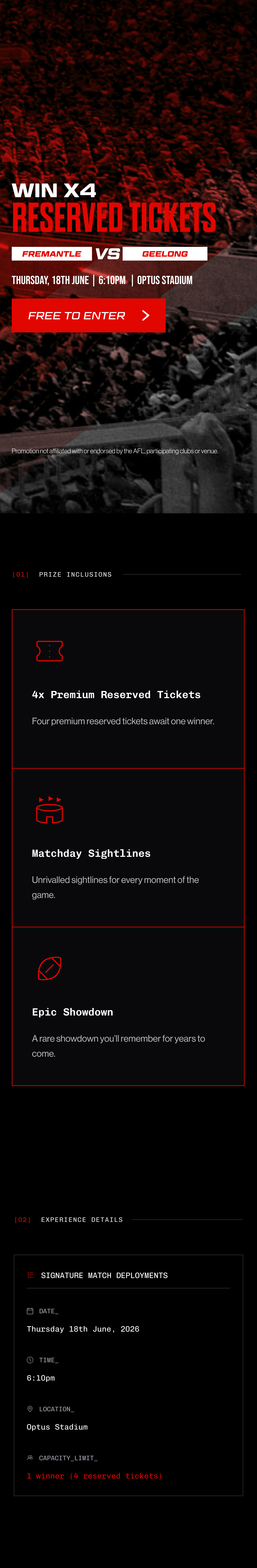 Footy Ticket Giveaway