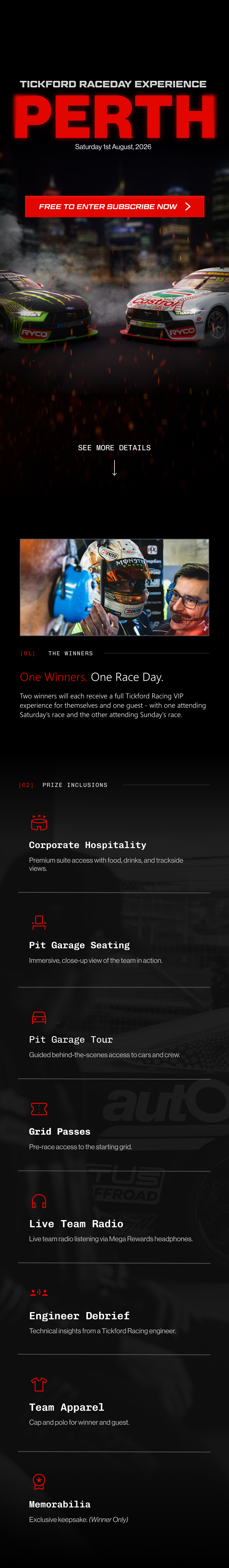 Tickford Raceday Experience - Perth - Main