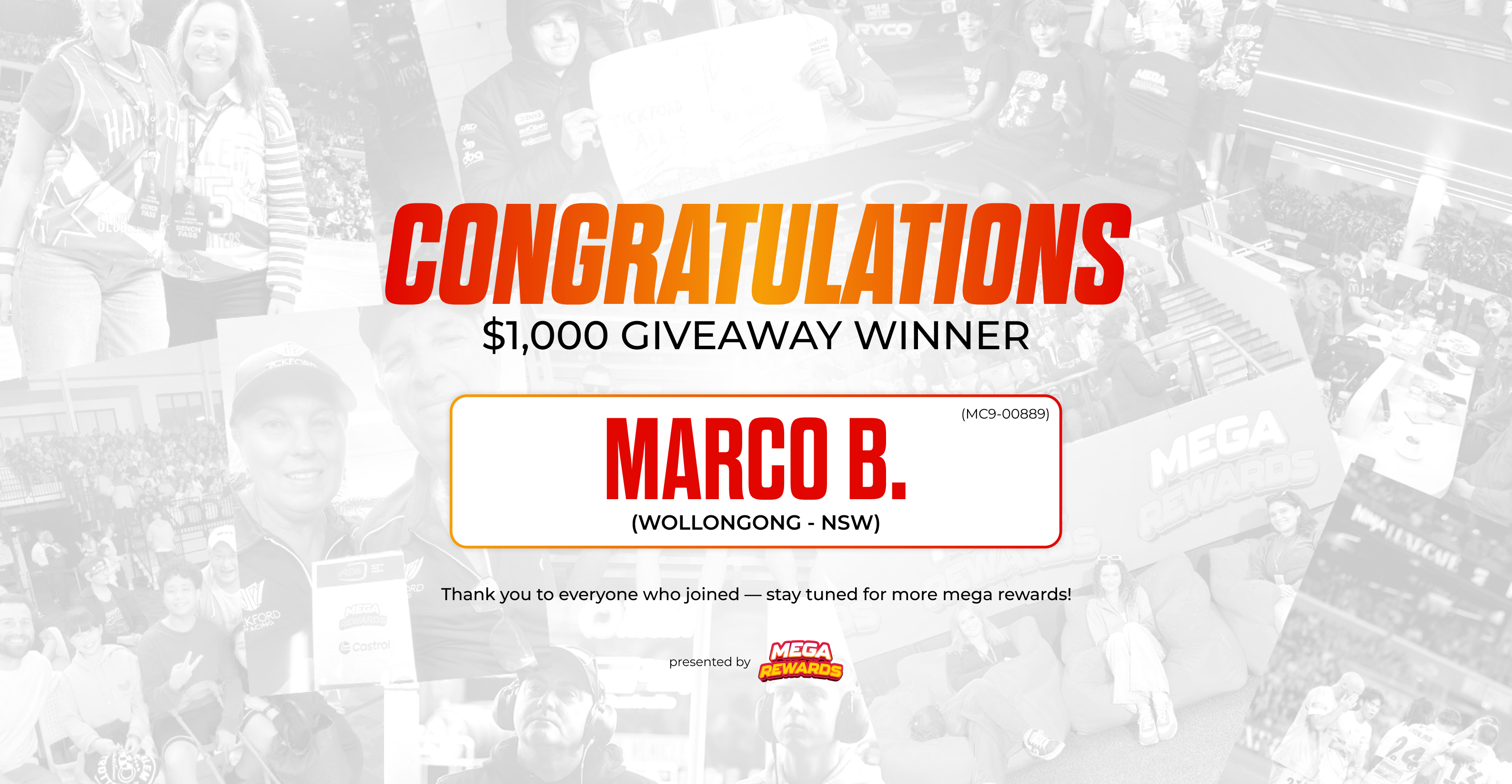 $1000 Giveaway Winner Announcement