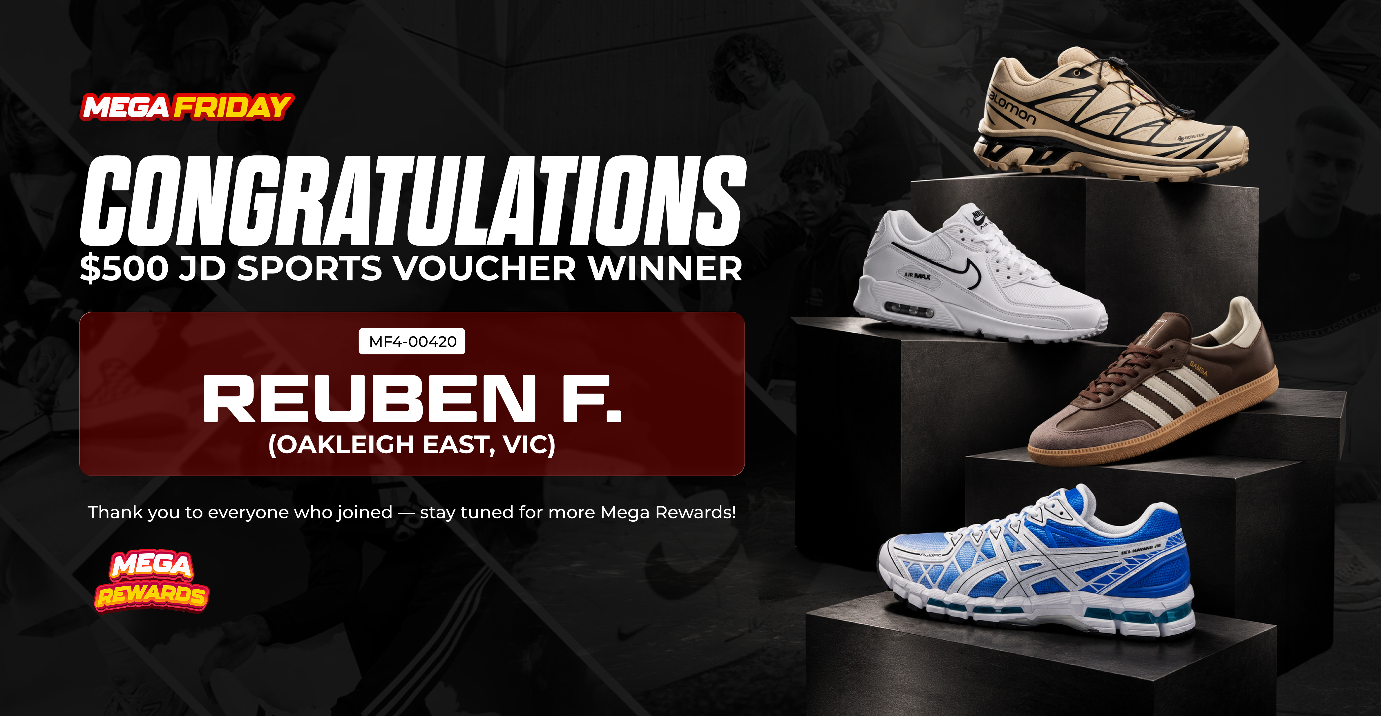 MEGA FRIDAY | Win a $500 JD Sports Voucher Upgrade