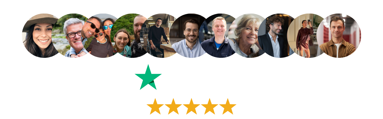 Collective Shift member portraits and Trustpilot reviews