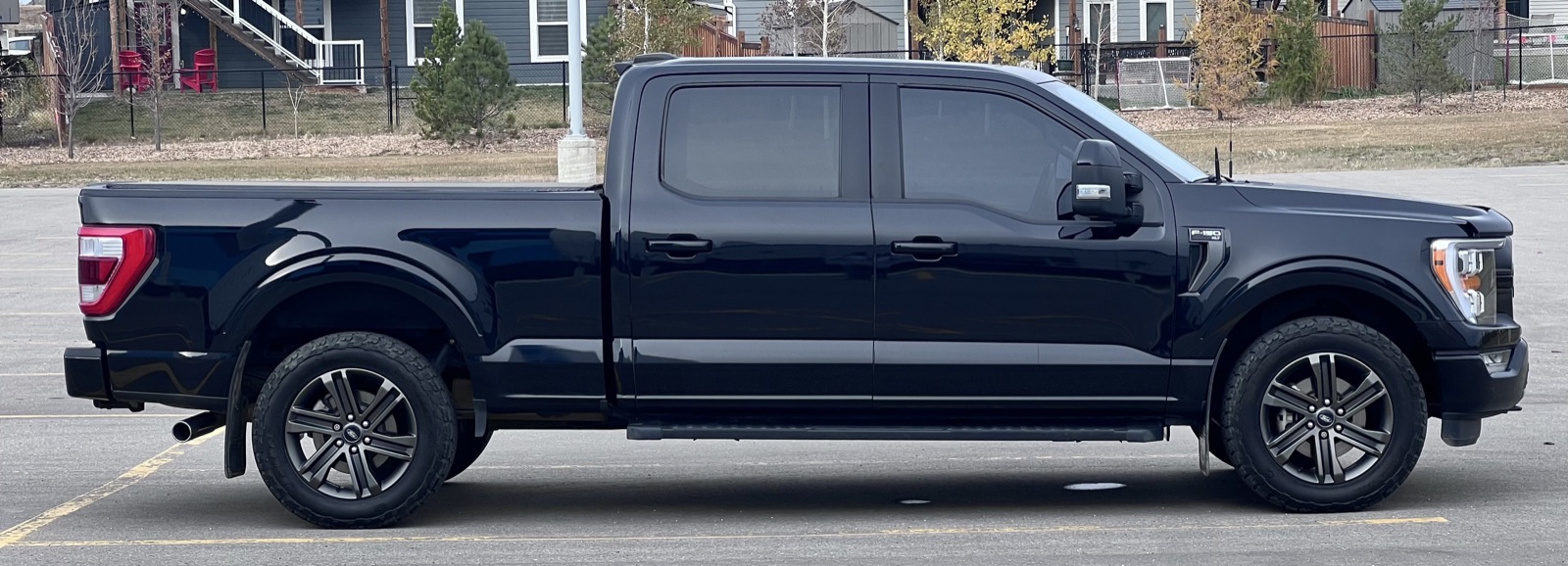 Side profile of the truck, ready to list