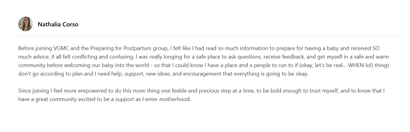 Member testimonial