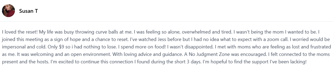 Member testimonial