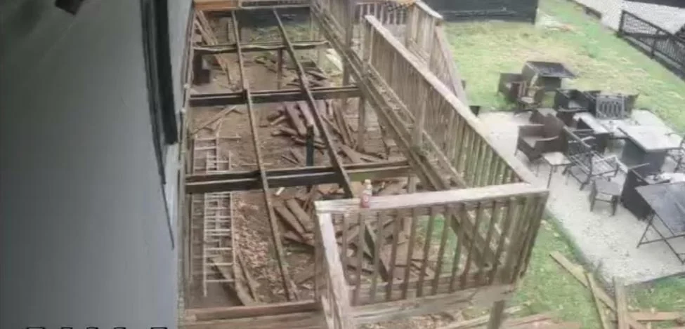 Cercone crew tearing out an old deck