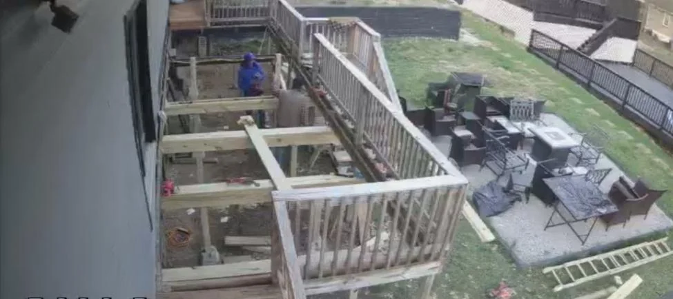 Checking every joist and post before we build.