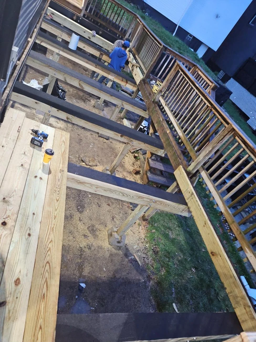 New structural framing built to code.